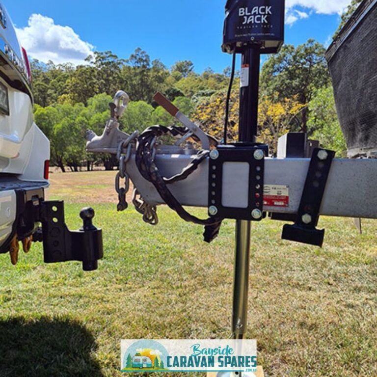 Black Jack™ Trailer Jack BJTJ100012V Electric Trailer Jack with Clamp Bayside Caravan Spares