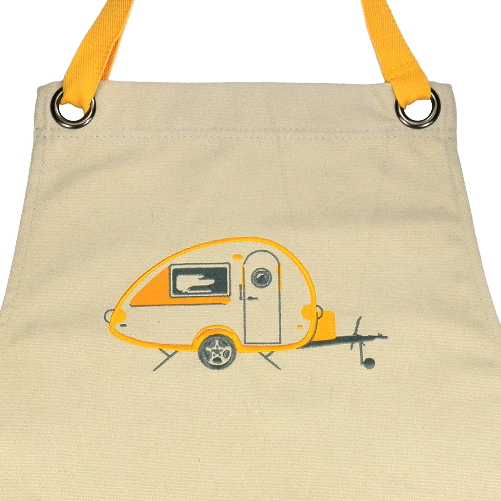 Embroidered Apron-Teardrop Caravan-Autumn Yellow-Van Go Collection - Image 2
