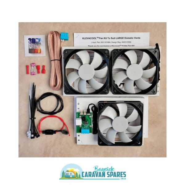 Klevacool™ Fridge Fan Mod Kit for LARGE Vents (Approx 520mm x 280mm)- DOMETIC