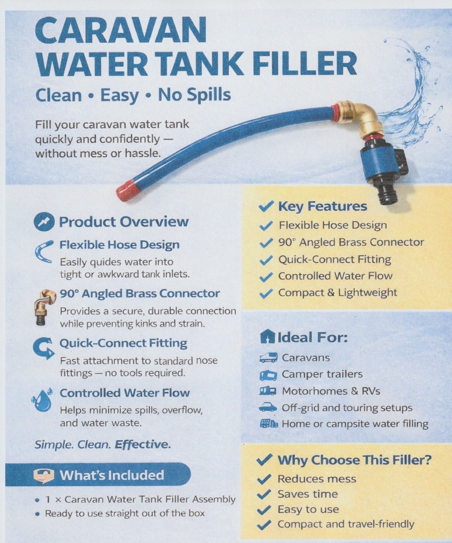 Stand At Ease-Quick Fill Caravan Camper Trailer Water Tank Filler - Image 9