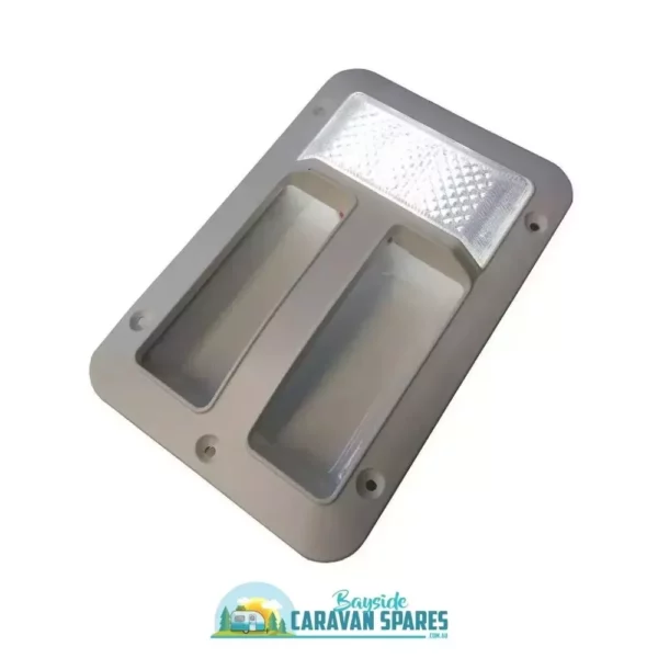 CARAVAN WHITE ASSIST GRAB DOOR HANDLE 12VLED WHITE & BLUE LIGHT & ON OFF SWITCH - Image 2