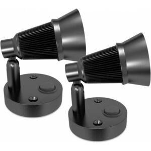 2 x 12V Black Swivel LED Reading Bedside Interior Light