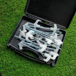 TRA Luminous Galvanised Screw in Pegs with Carry Case 15pc with drill socket