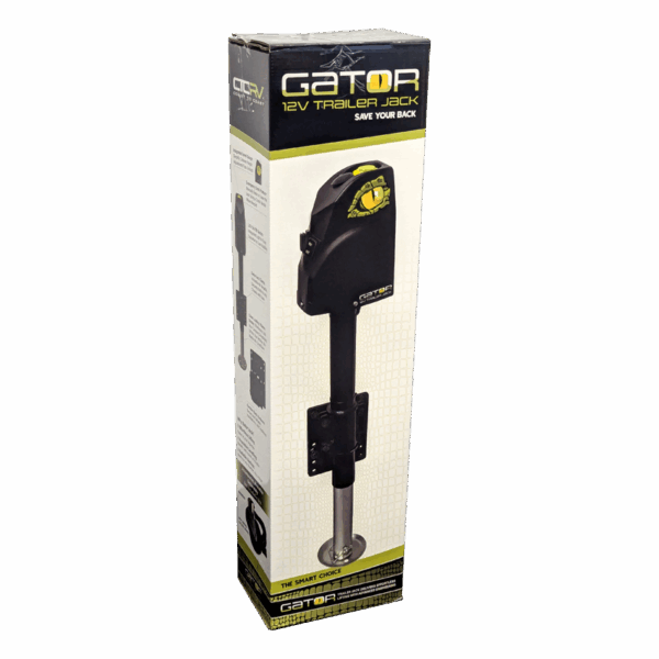 COAST RV GATOR 12V trailer jack with clamp — heavy-duty 1800 kg lift, 355 mm lift stroke, 700 mm reach, weatherproof exterior design