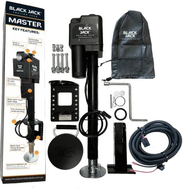 Black Jack 12V Electric Trailer Jack Master With Wiring Harness  BJTJ-Master-1001 (New, Released today)  Lift Capacity 1600 kg