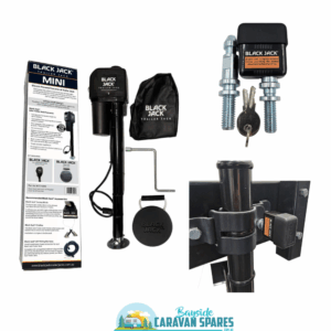 Bundle: Black Jack 12V Electric Trailer Jack Mini -BJTJ-MINI Lift Capacity 1000 kg + Black Jack Mini Lock